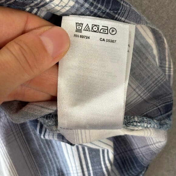 Columbia Mens 4X Blue Plaid Short Sleeve Button Up Outdoor Hiking Shirt Travel - Picture 11 of 14